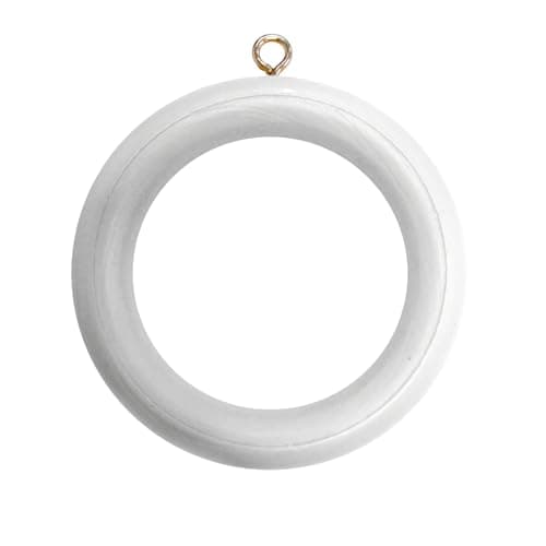Image of Merriway BH05768 (24 pcs) Wooden Curtain Rod Ring with Screw Eye, White, 45mm ID – Pack of 24