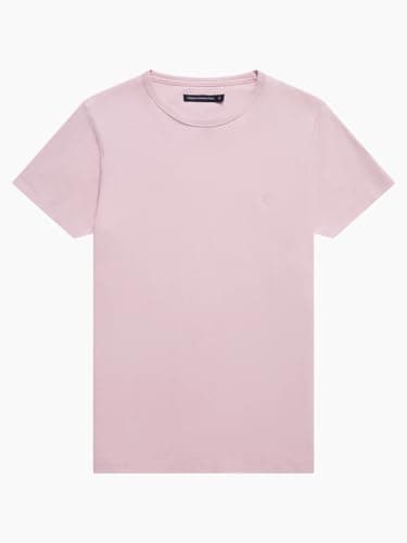 Image of French Connection Short Sleeve Regular Fit Logo Crew Neck Tshirt-Pink-X-Large