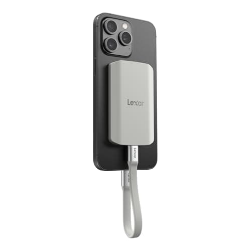 Image of Lexar ES5 Portable SSD 1TB, USB 3.2 Gen2x2 up to 2000MB/s Read and Write, IP65, Magsafe External SSD Support Apple ProRes 4K (for iPhone 15/16 Pro) and Galaxy S25 8K, for Laptop, Liquid Silicon Build