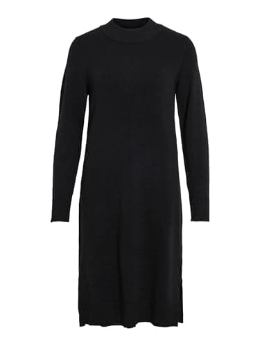 Image of VILA Women's VIRIL Crew Neck L/S MIDI Dress - NOOS Dress, Black, L