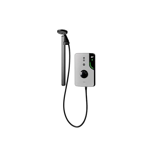 Image of Triton Showers ENlight® | Back to Wall Kit | Thermostatic Electric Shower | 9.5 kW | Smart Shower | Digital Shower | with Black Showerhead & Anti Twist Hose | Grey | Electric Shower Unit