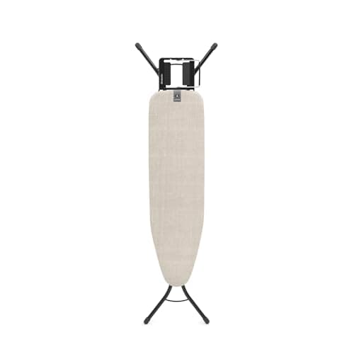 Image of Brabantia Ironing Board A, 110x30cm - Denim Grey | 100% Fairtrade Cotton | Compact & Stable Design | Adjustable Height & Steam Iron Rest | Child & Transport Locks