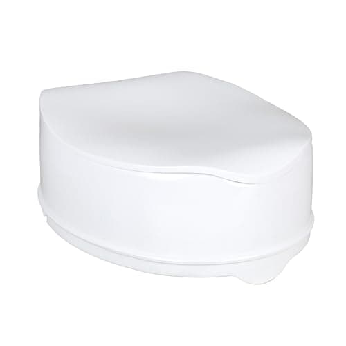 Image of Homecraft Savanah Raised Toilet Seat 6" with Lid, Elongated & Elevated Lock Seat Support for Elderly, Handicapped and Disabled Users, White Colour