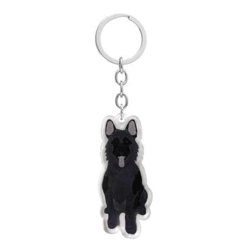 Image of AMOR SPES German Shepherd Dog Key Chain Love Pets Key Ring for Women Men Family Friends (A)