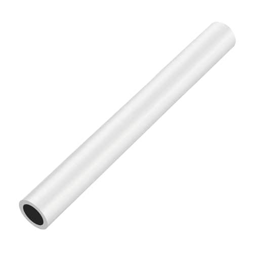 Image of sourcing map 6063 Aluminum Tubing Round Tube 1.34"(34mm) OD x 1.1"(28mm) ID 13"(330.2mm) Length Metal Straight Pipe for Industrial, DIY Craft, Furniture, Decoration, Silver