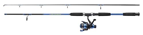 Image of Shakespeare Firebird Spinning Combo, Fishing Rod and Reel Combo, Pre-spooled with Line, Ready to Fish in Saltwater or Freshwater, Predator Fishing,Pike/Perch/Zander, Blue / Black, 2.10m | 10-25g