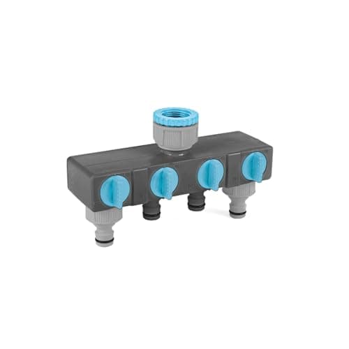 Image of Flopro Four Way Tap Garden Hose Connector, Blue