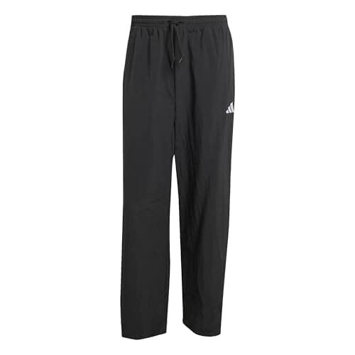 Image of adidas Men's Essentials Small Logo Woven Open Hem Pant, Black/White, M