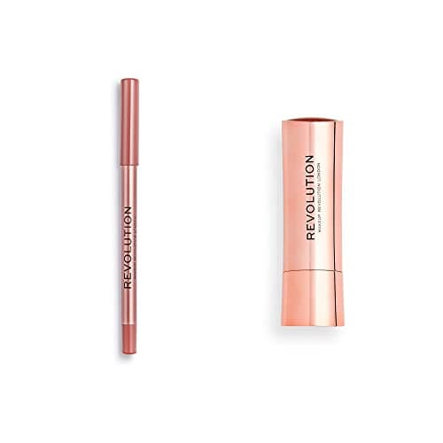 Image of Makeup Revolution, Satin Kiss Lipstick and Lipliner Duo, Chauffeur, 2pcs
