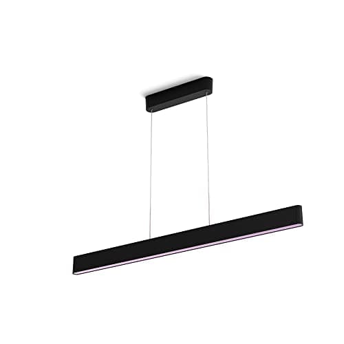 Image of Philips Hue Ensis White and Colour Ambiance Ceiling Pendant Smart Light [Black] Suitable for Kitchen and Dining. with Bluetooth. Works with Alexa, Google Assistant and Apple Homekit.