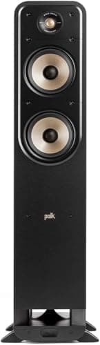 Image of Polk Audio Signature Elite ES55 High-Resolution HiFi Floorstanding Speaker for Home Cinema, Compatible with Dolby Atmos and DTS: X (One Piece), Black, 20.32 x 30.48 x 104.14 cm, 19.96 Kilograms