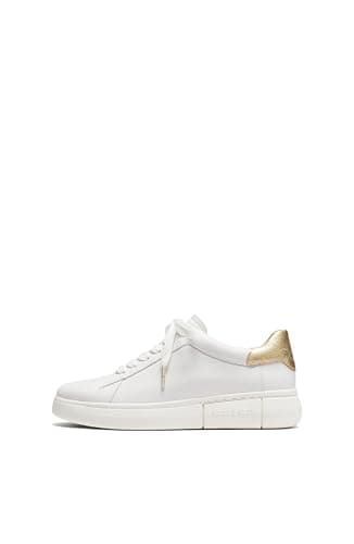Image of Kate Spade New York Women's Lift LACE UP Sneaker, Optic White/Pale Gold, 10 B US
