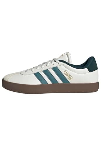Image of adidas Men's VL Court 3.0 Shoes, core White/preloved Teal/Aurora Ivy, 12 UK
