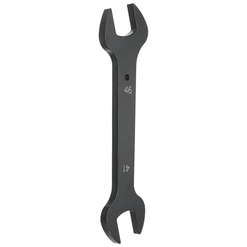Image of sourcing map Thick Double Open End Wrench 41mm x 46mm Metric Standard Size Carbon Steel Spanner Wrench for Auto Household Maintenance Routine Repairs, Black