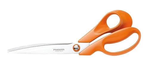 Image of Fiskars Tailor Scissors, Length: 27 cm, Stainless Steel Blade/Plastic Handles, Orange, Classic, 1005145, 9.4 x 27 x 2.1 cm