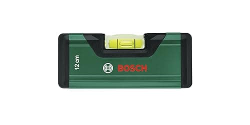 Image of Bosch Spirit Level 12cm (Mini Level; Precise Alignment with Fluorescent Bubble for Horiziontal Reading; Aluminum Body; Softgrip Bumpers; V-Groove)