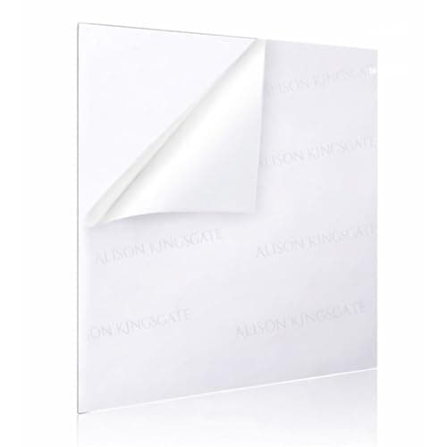 Image of Alison Kingsgate 16X16 Perspex Sheet 1mm - Transparent Acrylic Sheet Cut to Size for Picture Frames, DIY Craft, Art Projects, Painting Displays - Suitable for Home and Professional Use