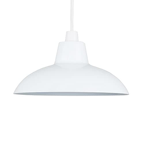 Image of MiniSun | Retro Style Gloss White Metal Ceiling Light Shade | Pendant Lights, Home Décor & Improvement Essential | 28.8cm Shade Width
