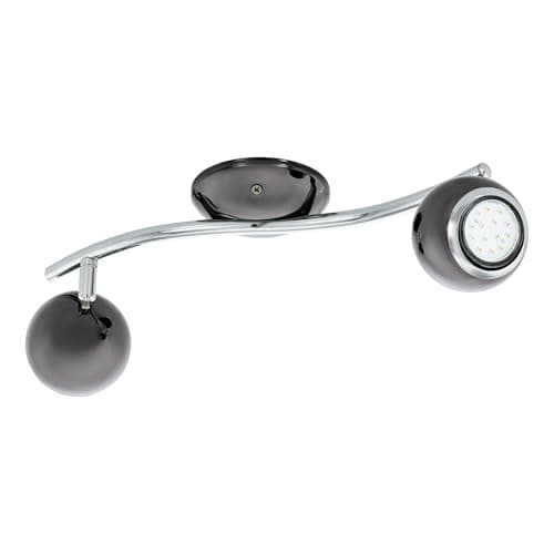 Image of Eglo LED Ceiling Light Bimeda, 2-Flame Ceiling lamp, Metal Spotlight in Nickel-Black and Chrome, Living Room Light, Spots Including GU10 Bulbs, Warm White