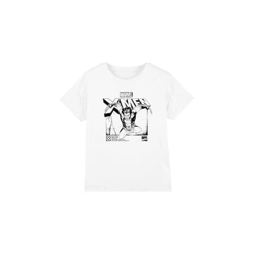 Image of X-Men Boys Wolverine Jump Unisex Kids T-Shirt, White, 3-4 Years UK