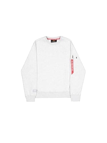 Image of Alpha Industries Men's Label Back Print Sweatshirt, Pastel Grey Melange, S