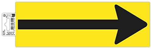 Image of Exacompta - Ref. 67115E - 1 adhesive strip Floor marking symbol in the shape of a black "Arrow" on a yellow background - In non-slip and UV-resistant treated PVC - Panel dimensions: 30 x 10 cm