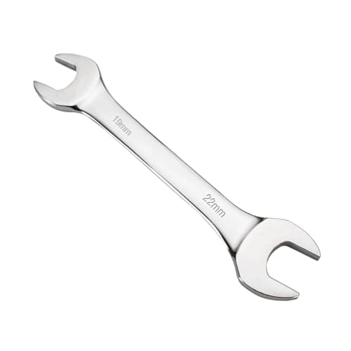 Image of Mandouer Double Open End Wrench, 19mm x 22mm Metric Spanner, Chrome Vanadium Steel Large Spanner for Heavy-Duty Automotive, Machinery and Industrial Repair (1-Piece)