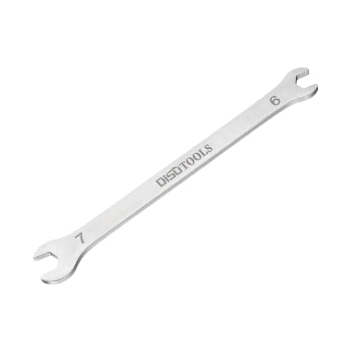 Image of sourcing map Thin Open End Wrench 6mm x 7mm Metric Sandblasting Plated 3cr13 Stainless Steel, Double Ended Slim Spanner for Household Maintenance and General Repairs