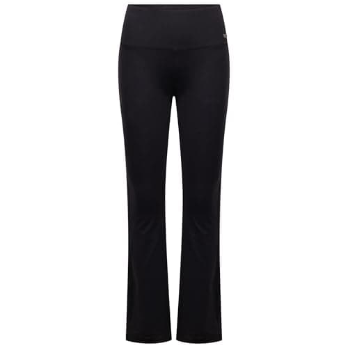 Image of Trespass Womens Flared Leggings Ellen - Branded Rivet, Flat Waist, 87% Polyamide, 13% Elastane Black