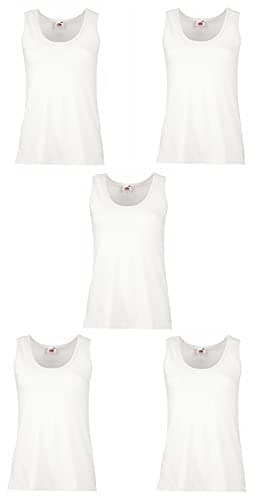 Image of Fruit of the Loom Women's Valueweight Vests, White, M UK