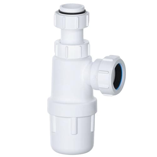 Image of Hulthor 32mm Bottle Trap - Height Adjustable White Sink Waste Trap for Bathroom Sink and Kitchen Sink Waste Kit - Perfect Basin Trap