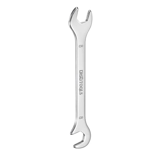 Image of sourcing map Super-Thin Open End Wrench 8mm Metric Double Open-End Wrench 30Cr13 Stainless Steel Quenching Polish Spanner with 15°and 75° Angled for Auto Repairs Home Projects