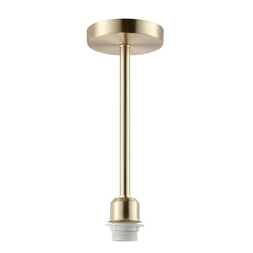 Image of Happy Homewares Classic Light Satin Gold Ceiling Light Fixture to Showcase Lamp Shades | 12cm x 33cm | Suitable for Lamp Shades with E27 Lamp Holder