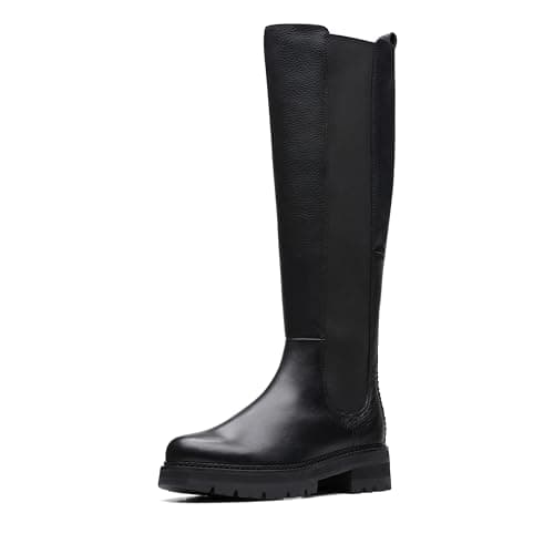 Image of Clarks Women's Orianna Long Knee High Boot, Black Leather, 6
