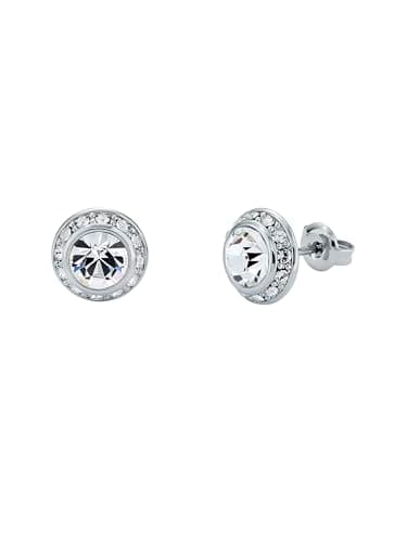 Image of Ted Baker Soletia Solitaire Sparkle Crystal Stud Earrings For Women (Silver Tone/Crystal)