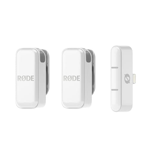 Image of RØDE Wireless Micro - Compact Wireless Microphone, Two Mics with Charge Case for Smartphone Content Creation - Lightning, White