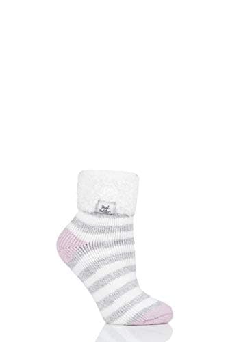 Image of HEAT HOLDERS Ladies Sleep Turn Over Cuff Socks Pack of 1 Cream 4-8