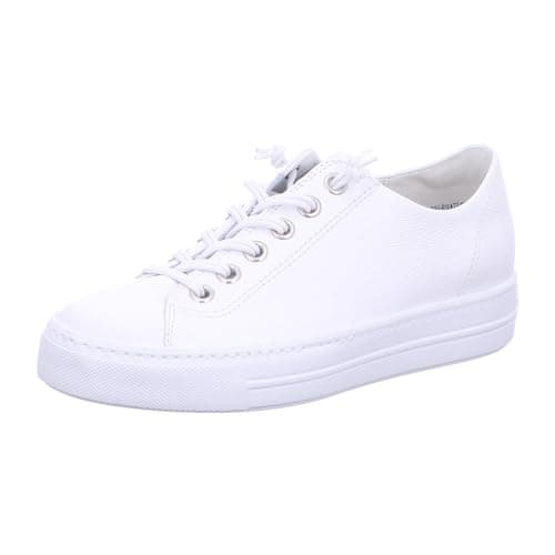 Image of Paul Green Women Lace-Up Shoes, Ladies Comfort Shoes,Removable Insole,Comfort Low Shoe,Laces,Comfortable,Weiß (White/Silver),39 EU / 6 UK