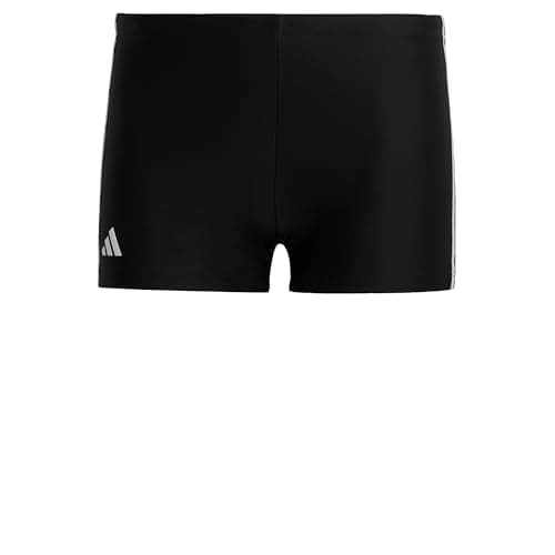 Image of adidas Men's Classic 3-Stripes Swim Boxers, Black / White, S