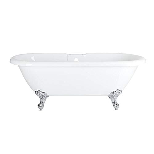 Image of Milano Legend White 1780mm x 825mm Freestanding Double Ended Roll Top Bath Chrome Ball Claw Feet