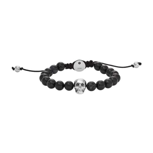 Image of Diesel Bracelet for Men Beads, Length: 180-195mm, Width: 8mm, Height: 14.5mm black Semi-Precious Bracelet, DX1381040
