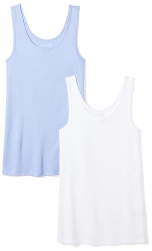 Image of Amazon Essentials Women's Slim-Fit Vest, Pack of 2, Purple/White, M