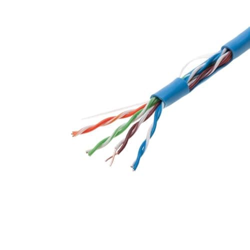 Image of Cat5e 50M Blue Solid 24AWG Cable UTP Cat5 Bulk Ethernet Network Wire CCA (Copper Clad Aluminum) Conductor UTP Unshielded Internet Cord