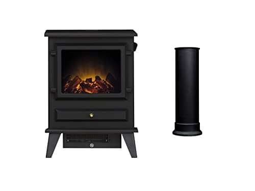 Image of Adam Hudson Electric Stove in Black with Straight Stove Pipe
