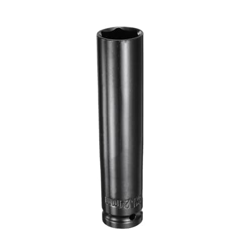 Image of sourcing map 6-Point Deep Impact Socket 1/2" Drive 24mm Metric Socket 5.7" (145mm) Extra Long Heat-Treated 45# Steel for Home Auto Spindle Axle Hex Nuts Bolts Repair, Black