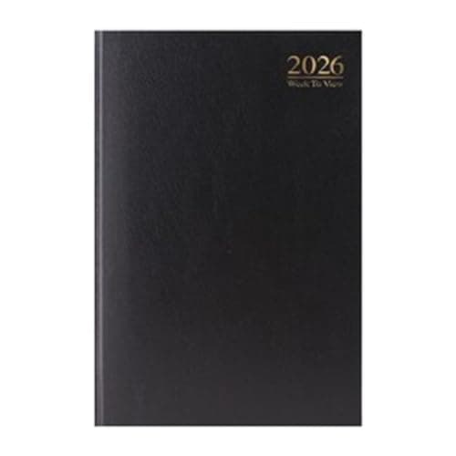 Image of 1ABOVE A4 Week to View 2026 Diary | Hardback Casebound Planner | 60gsm Paper | Professional Diary for Home, Office & School Use (BLACK)
