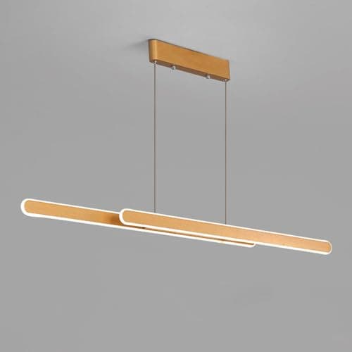 Image of Aioneer 47.2" Ultra-Thin Long Strip Pendant Light, Linear Metal Hanging Lamp With Gold Finish, Modern Led Chandelier - 48W, Restaurant Lighting Suspension Lamps, Nordic Simple Dr-White Light