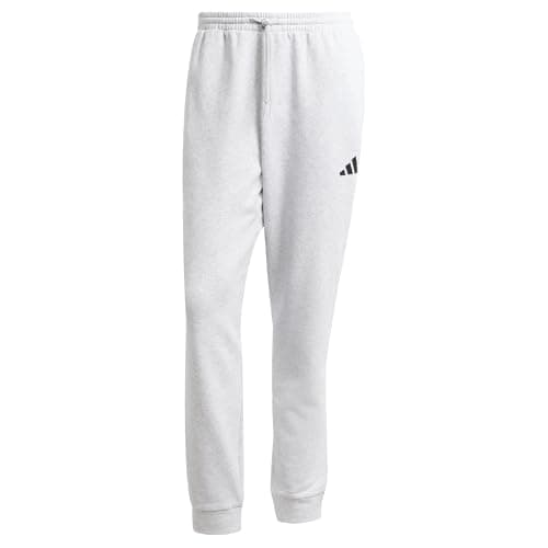 Image of adidas Men's Essentials Feelcozy Fleece Pant, Light Grey Heather/Black, M