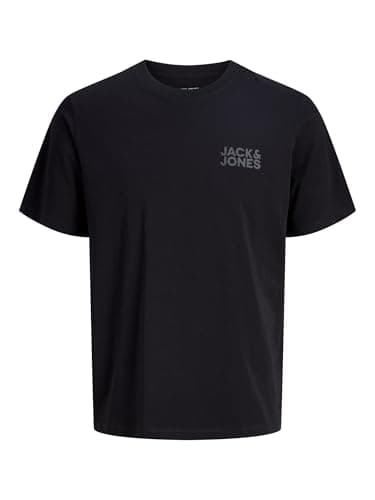 Image of JACK & JONES Men's Jjecorp Logo Tee SS O-Neck Noos T-Shirt, Black/Detail:Small Print/Black, XS