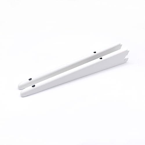 Image of Twin Slot Shelving Brackets White - Heavy Duty Steel Bracket | Pack of 2-270mm / 27cm